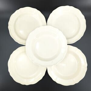 Wedgwood Queensware Queens Plain Salad Plates 8” Off White Set of 5 FLAW
